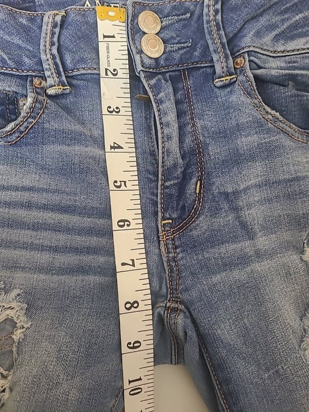 American Eagle Outfitters Super Skinny Stretch Artist Crop Distressed Jeans 4 - Picture 7 of 11